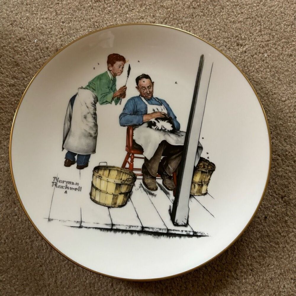 Norman Rockwell Swatter’s Rights A Helping Hand 1979 Limited Edition Plate